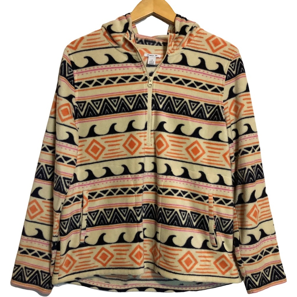 O'Neill Women's Soft Fleece Half Zip Hoodie Long Sleeve Sweater L